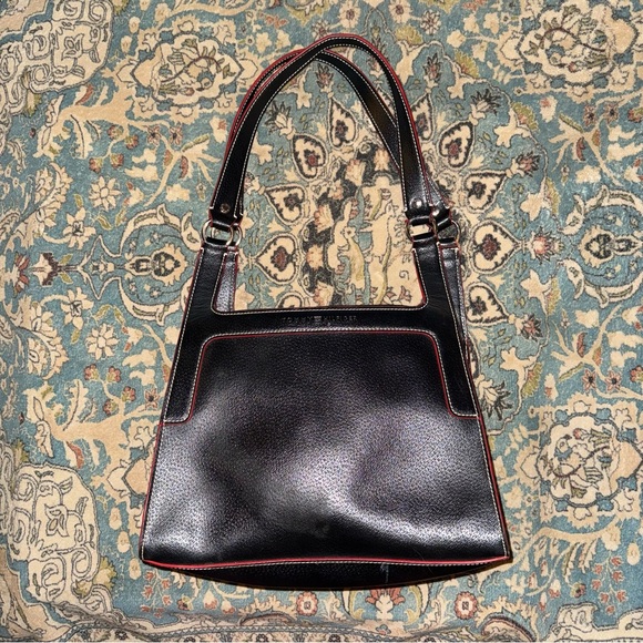 Tommy Hilfiger Black and Red Shoulder Bag - Picture 1 of 9